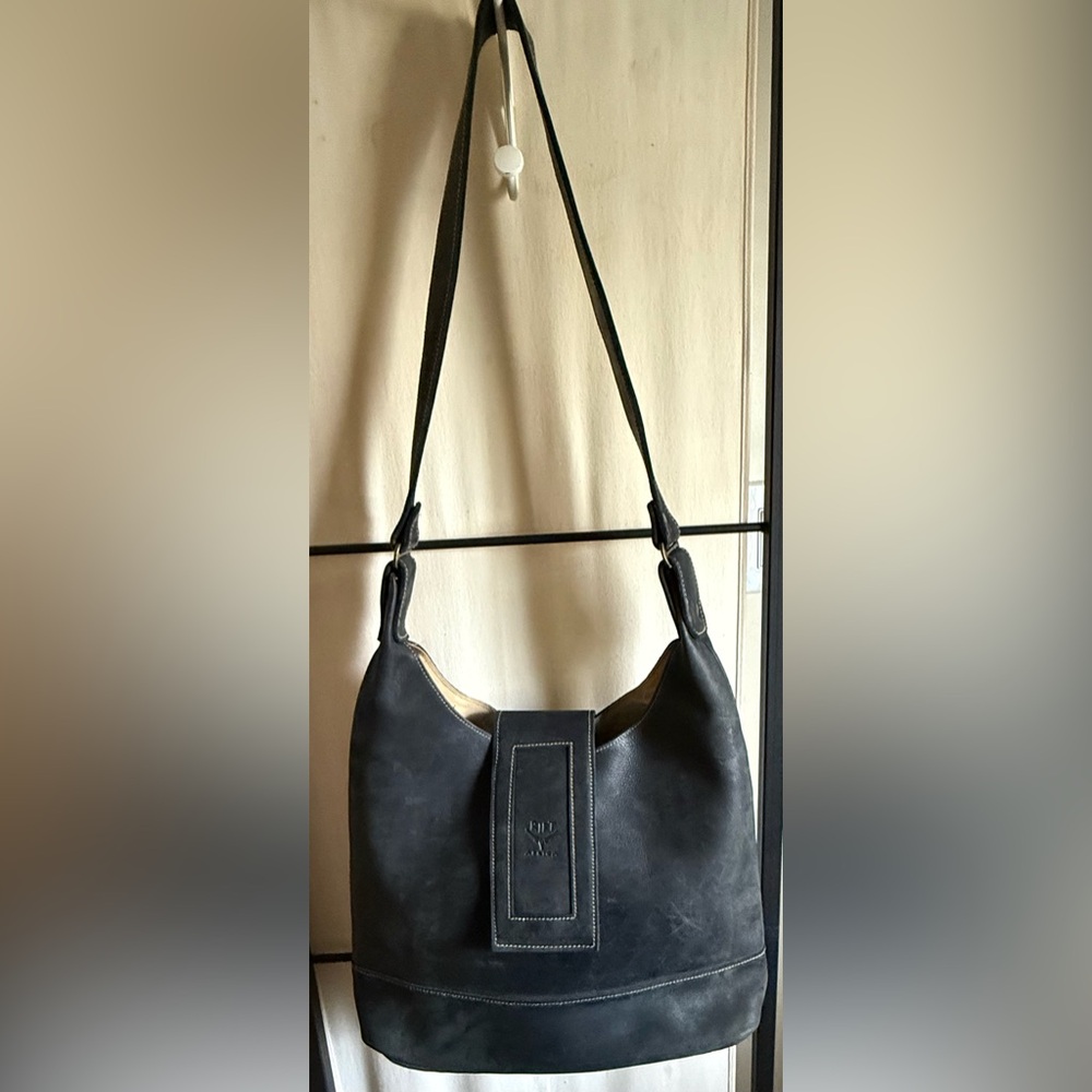 Rift Africa Black Raw Leather Shoulder or crossbody